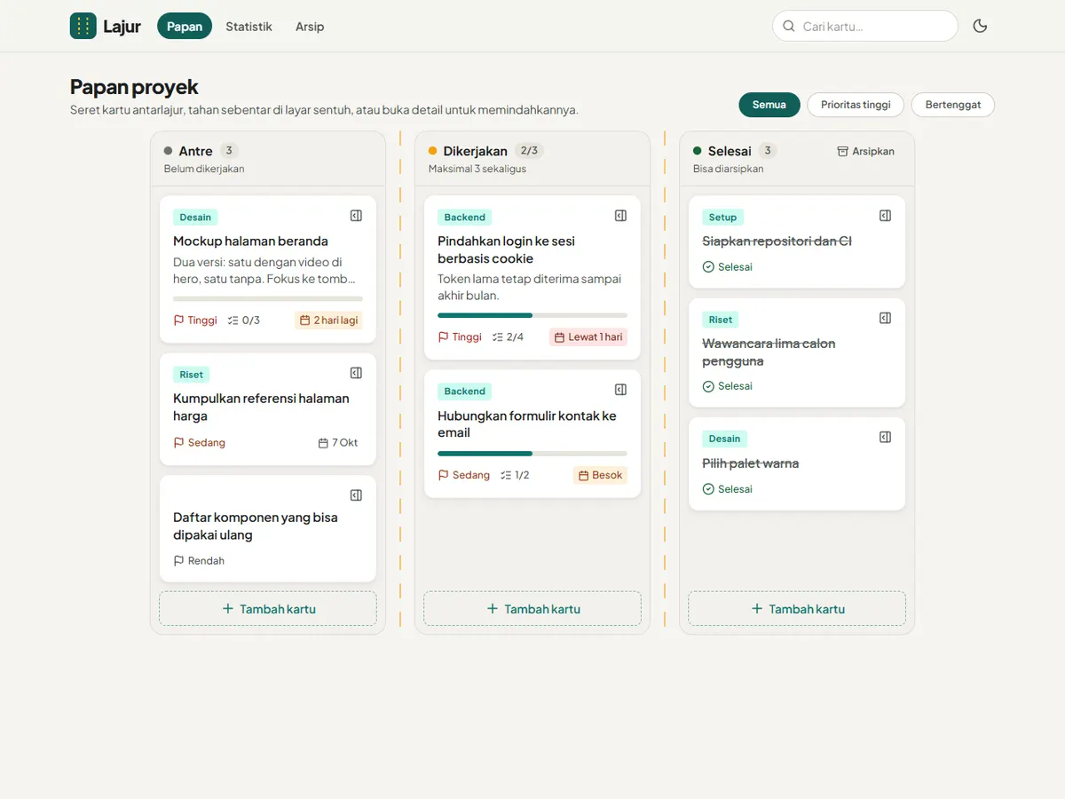 Screenshot of Lajur